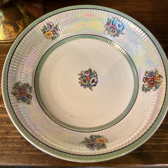 Vintage Bavaria lustreware bowl floral hand painted, cottage, yellow - Picture 1 of 6